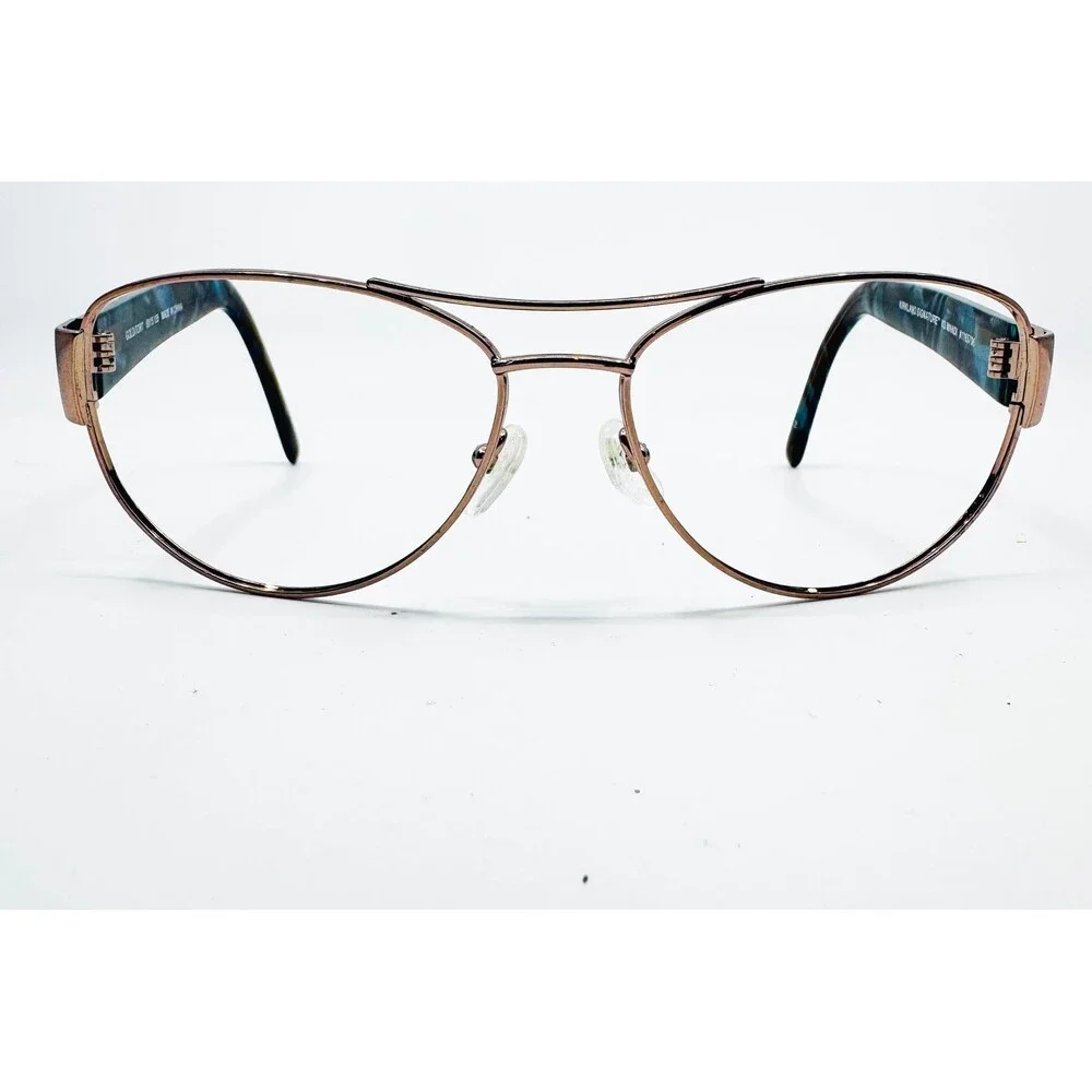 Kirkland Signature Eyeglasses Womens Gold Tortoise Aviator Frame 60-15-135
